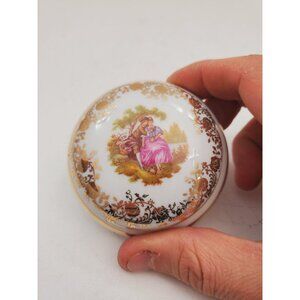 Vintage Limoges porcelain trinket box, jewellery holder Limoges Victorian
